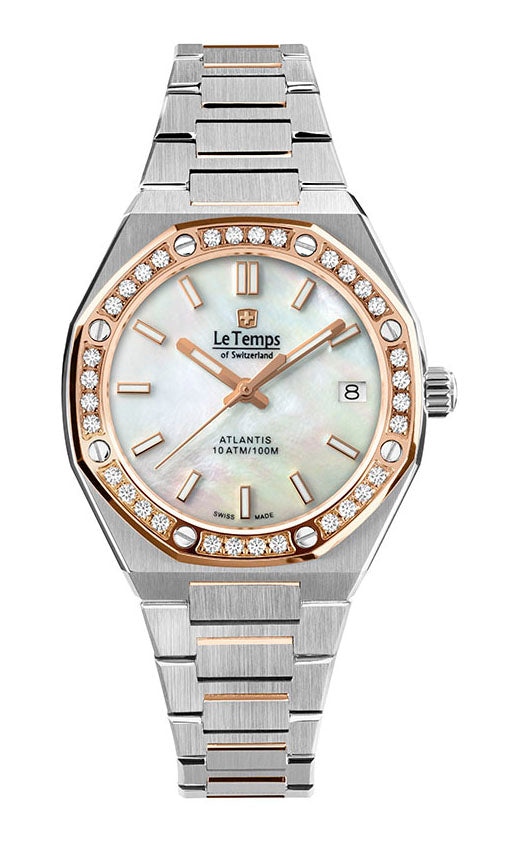 LeTemps ATLANTIS LADY SAPHIR QUARZ WATCH 100M