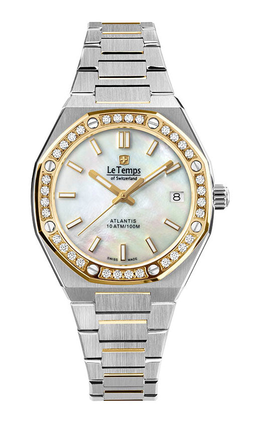 LeTemps ATLANTIS LADY SAPHIR QUARZ WATCH 100M