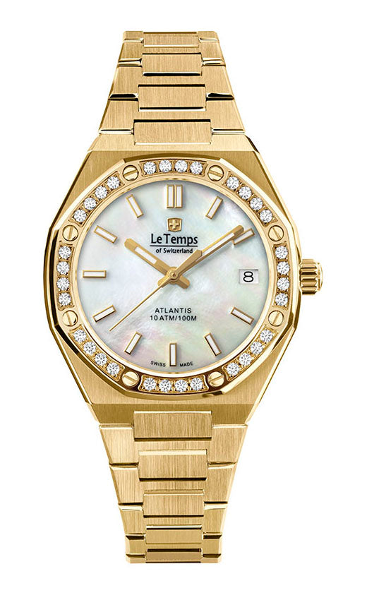 LeTemps ATLANTIS LADY SAPHIR QUARZ WATCH 100M