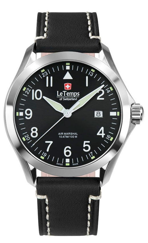 LeTemps AIR MARSHAL 43 SAPHIR QUARZ WATCH 100M