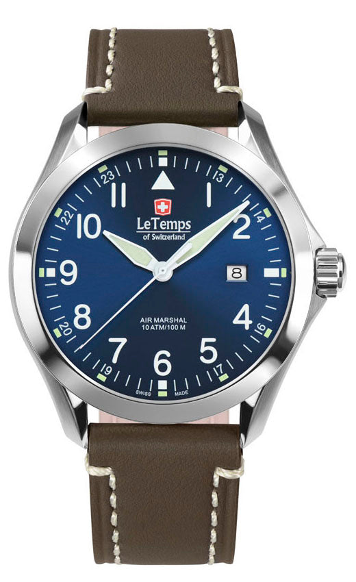 LeTemps AIR MARSHAL 43 SAPHIR QUARZ WATCH 100M
