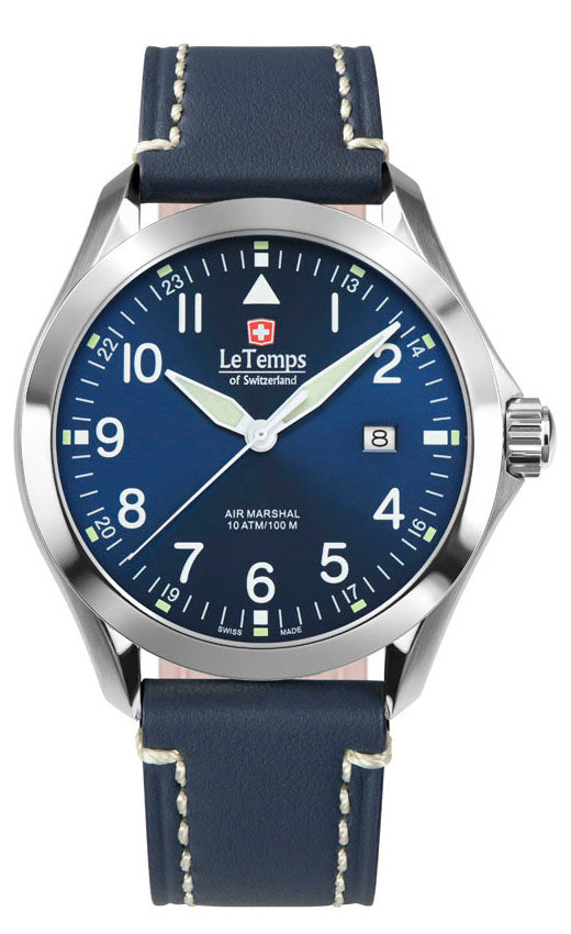 LeTemps AIR MARSHAL 43 SAPHIR QUARZ WATCH 100M