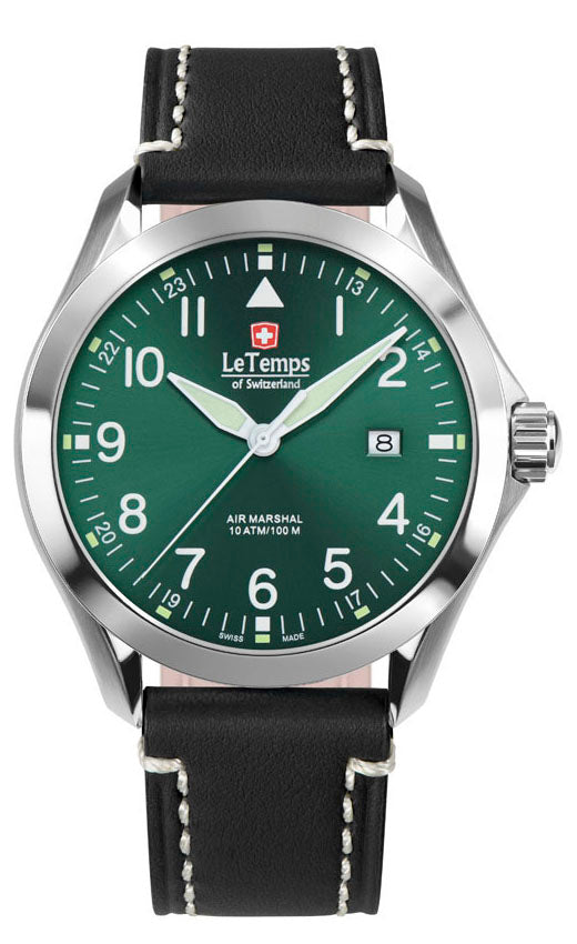 LeTemps AIR MARSHAL 43 SAPHIR QUARZ WATCH 100M