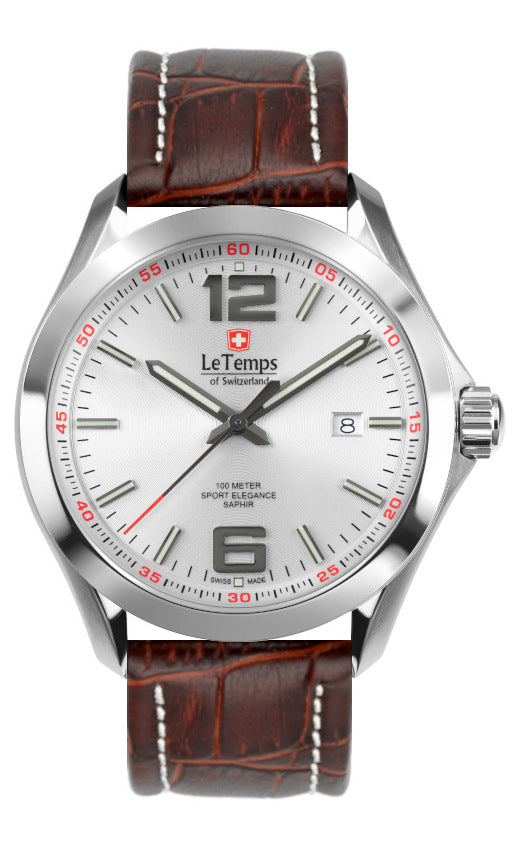 LeTemps SPORT ELEGANCE GENT 43 SAPHIR QUARZ WATCH 100M