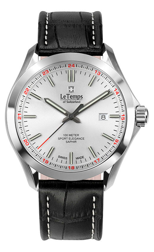 LeTemps SPORT ELEGANCE GENT 43 SAPHIR QUARZ WATCH 100M