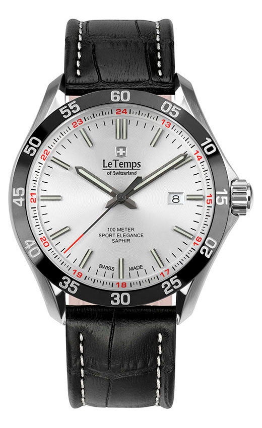 LeTemps SPORT ELEGANCE GENT 43 SAPHIR QUARZ WATCH 100M