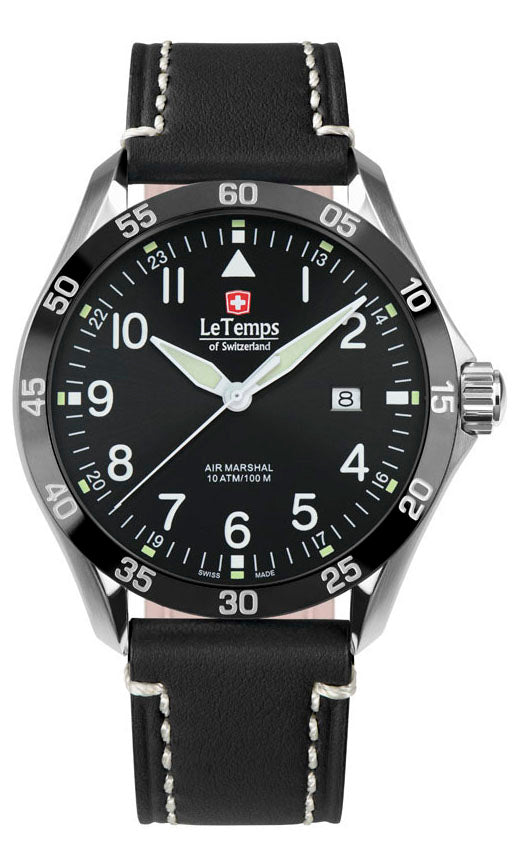 LeTemps AIR MARSHAL 43 SAPHIR QUARZ WATCH 100M