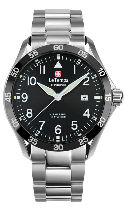 LeTemps AIR MARSHAL 43 SAPHIR QUARZ WATCH 100M