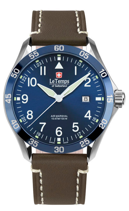 LeTemps AIR MARSHAL 43 SAPHIR QUARZ WATCH 100M