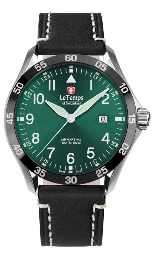LeTemps AIR MARSHAL 43 SAPHIR QUARZ WATCH 100M