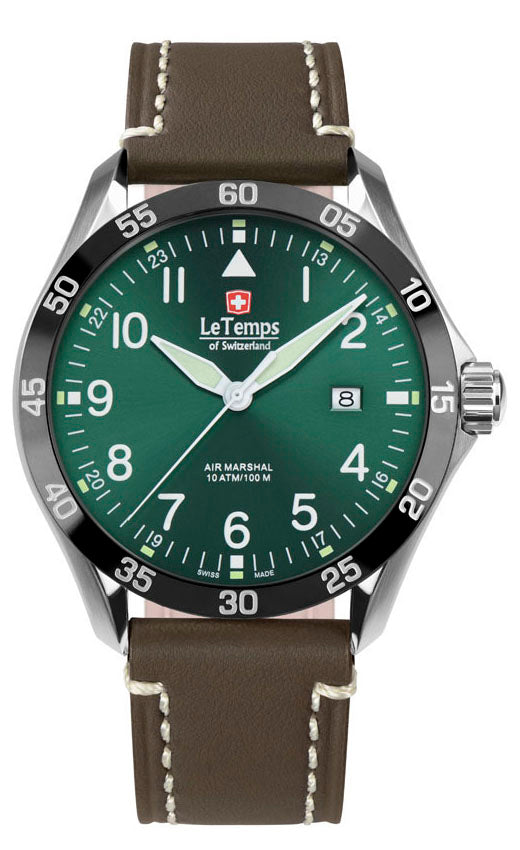 LeTemps AIR MARSHAL 43 SAPHIR QUARZ WATCH 100M
