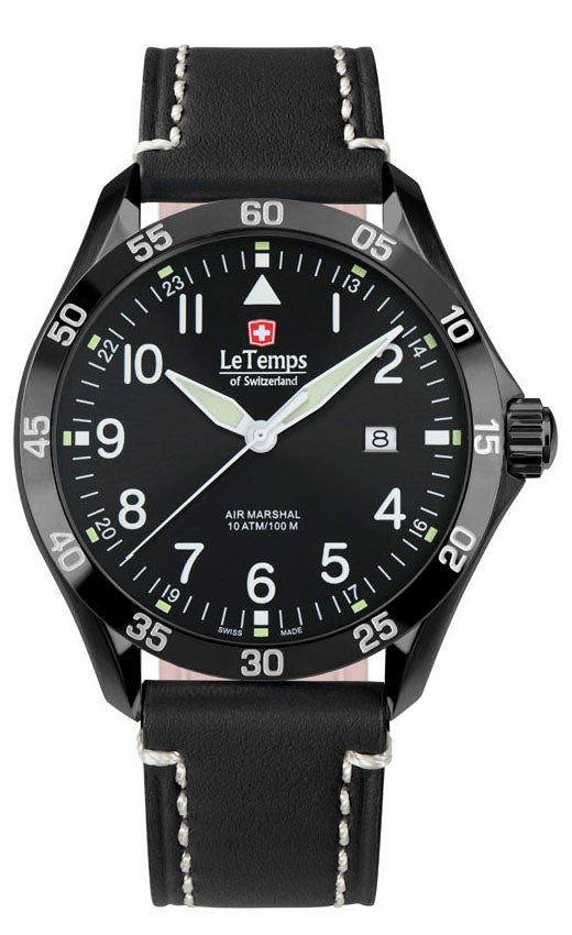 LeTemps AIR MARSHAL 43 SAPHIR QUARZ WATCH 100M