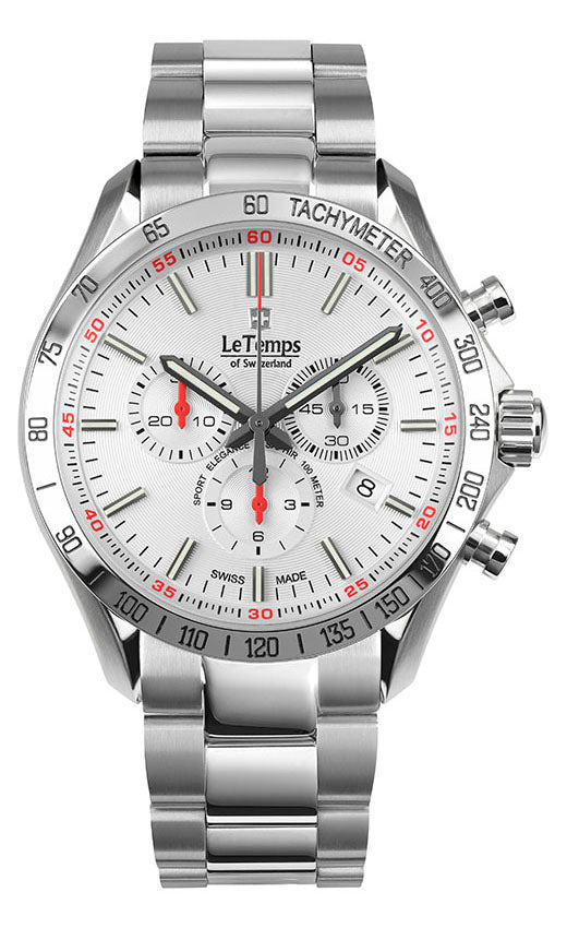 LeTemps SPORT ELEG. GENT 43 Q. CHRONO SAPHIR WATCH 100M