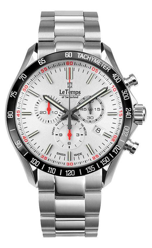 LeTemps SPORT ELEG. GENT 43 Q. CHRONO SAPHIR WATCH 100M