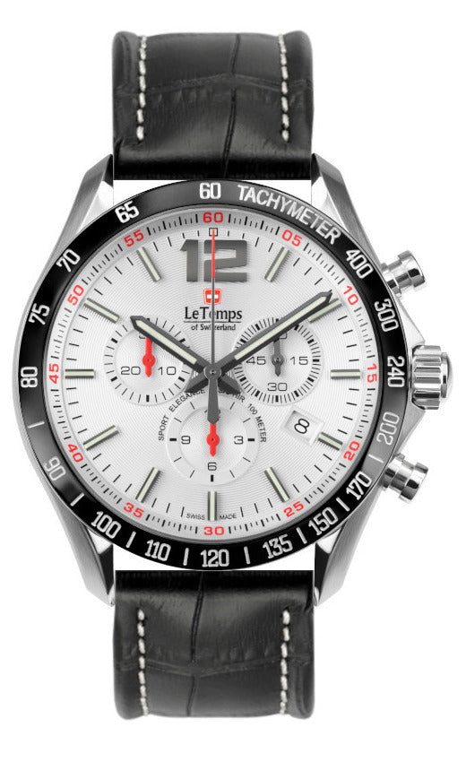 LeTemps SPORT ELEG. GENT 43 Q. CHRONO SAPHIR WATCH 100M