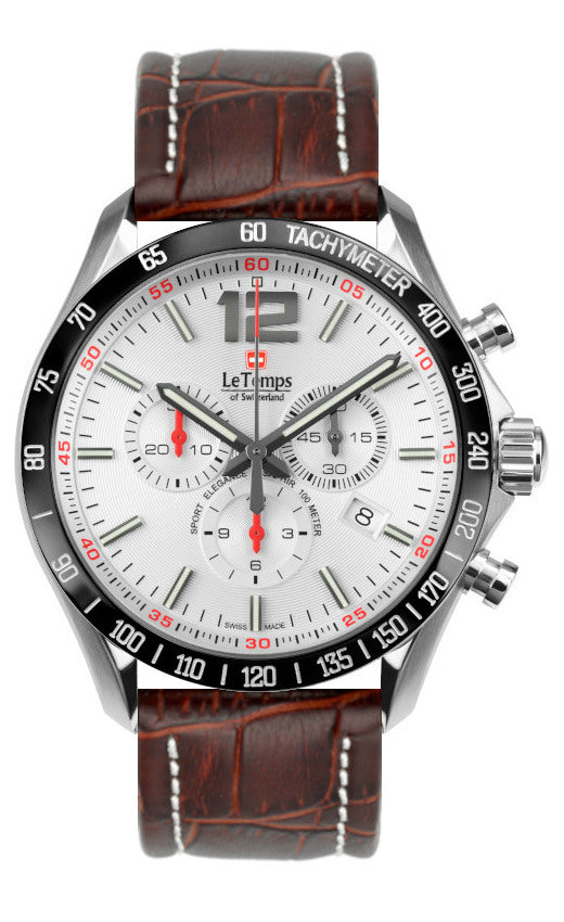 LeTemps SPORT ELEG. GENT 43 Q. CHRONO SAPHIR WATCH 100M