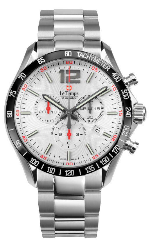 LeTemps SPORT ELEG. GENT 43 Q. CHRONO SAPHIR WATCH 100M
