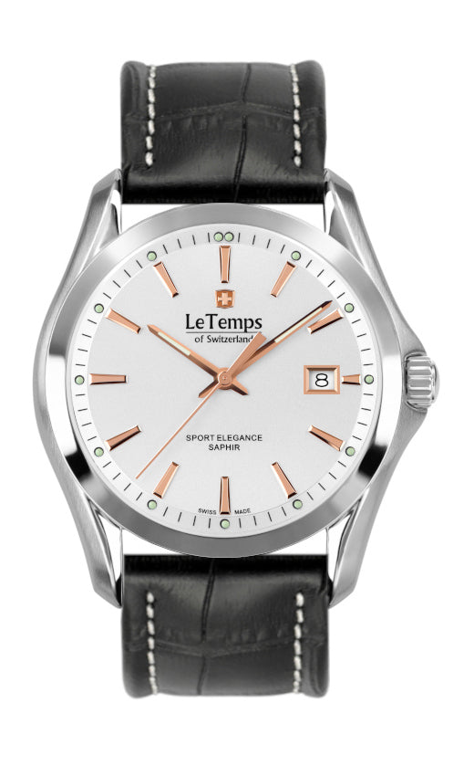 LeTemps SPORT ELEGANCE GENT SAPHIR QUARZ WATCH 100M