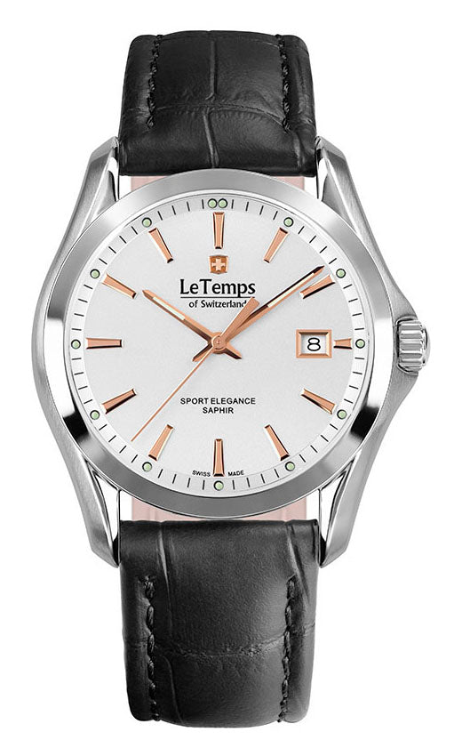 LeTemps SPORT ELEGANCE GENT SAPHIR QUARZ WATCH 100M