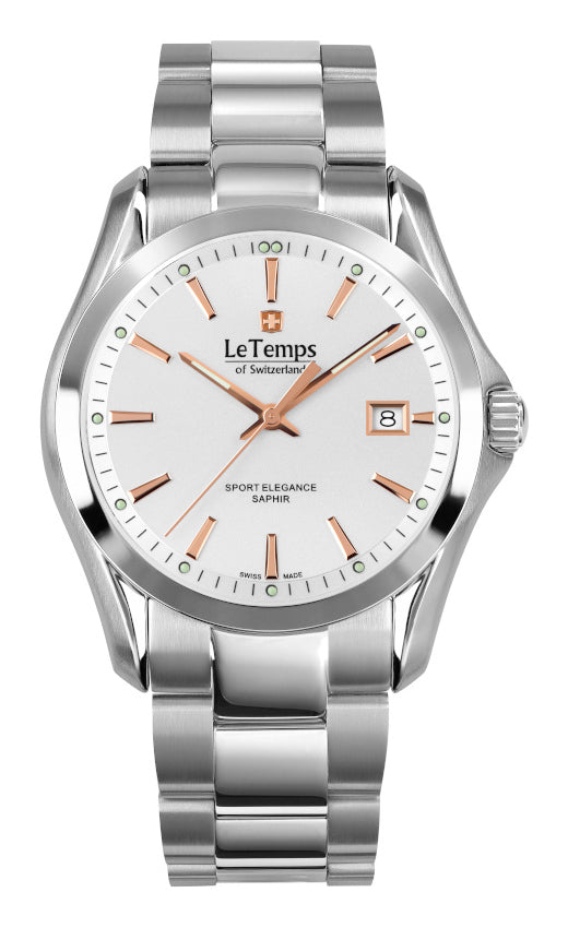 LeTemps SPORT ELEGANCE GENT SAPHIR QUARZ WATCH 100M