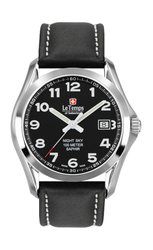 LeTemps SPORT ELEGANCE GENT SAPHIR QUARZ WATCH 100M