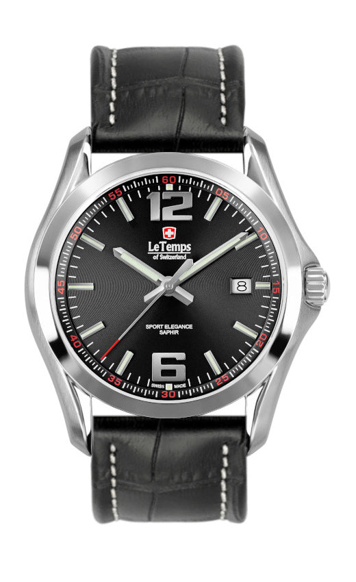LeTemps SPORT ELEGANCE GENT SAPHIR QUARZ WATCH 100M