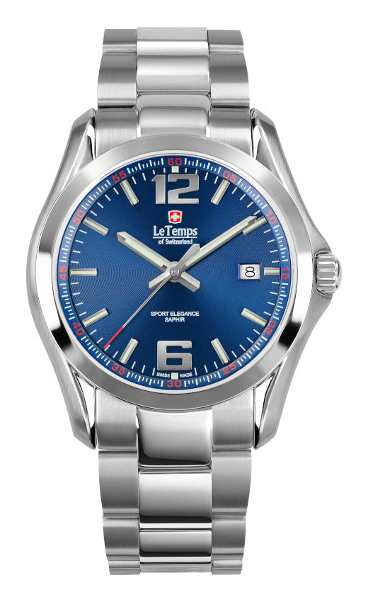LeTemps SPORT ELEGANCE GENT SAPHIR QUARZ WATCH 100M
