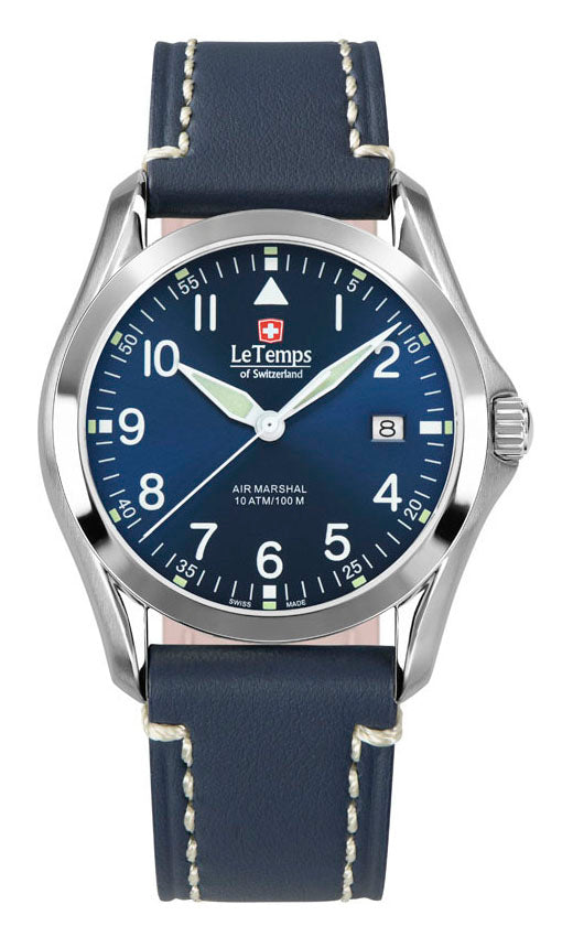 LeTemps AIR MARSHAL 40 SAPHIR QUARZ WATCH 100M