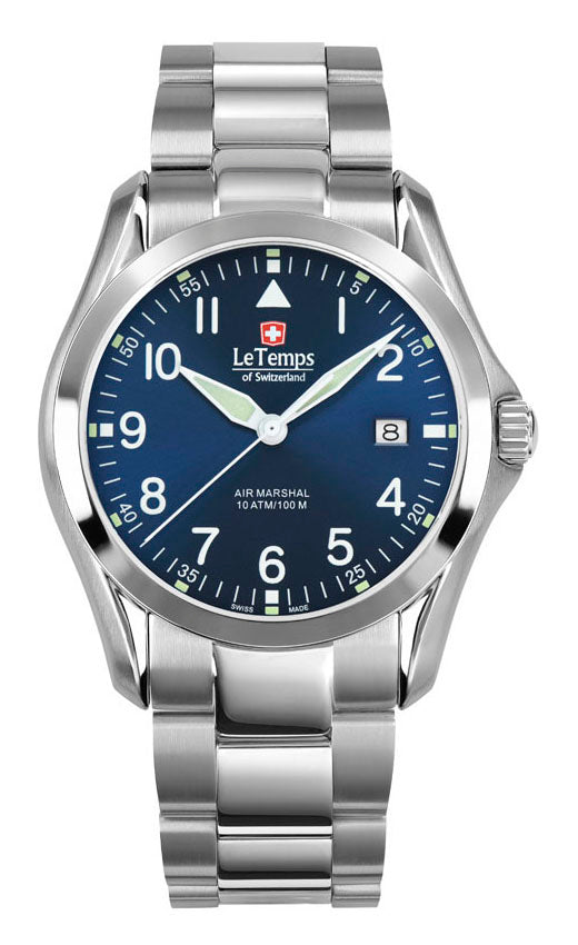 LeTemps AIR MARSHAL 40 SAPHIR QUARZ WATCH 100M