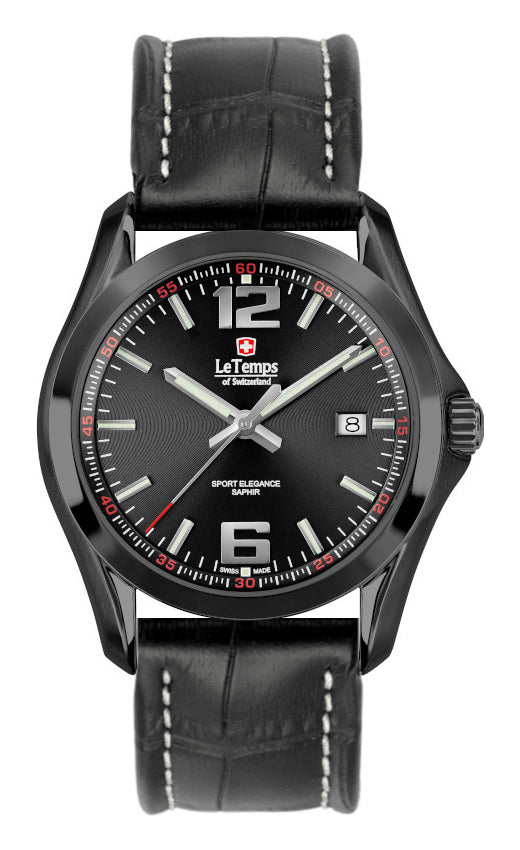 LeTemps SPORT ELEGANCE GENT SAPHIR QUARZ WATCH 100M