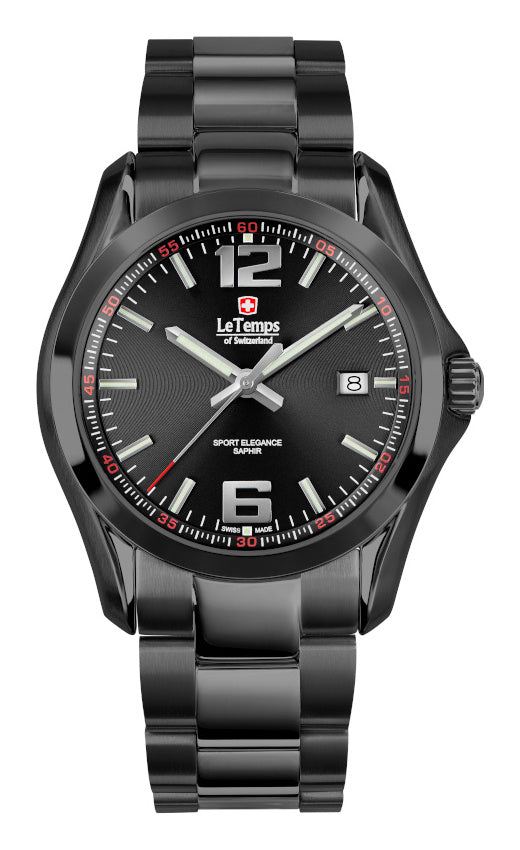 LeTemps SPORT ELEGANCE GENT SAPHIR QUARZ WATCH 100M