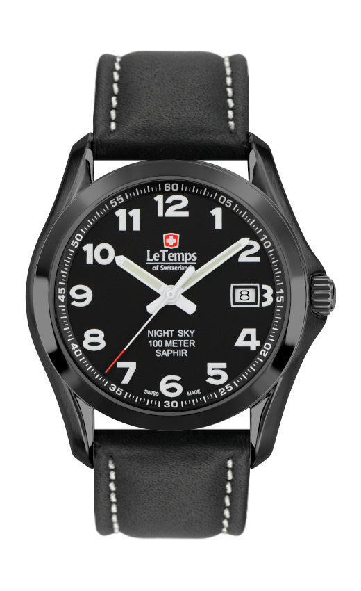 LeTemps SPORT ELEGANCE GENT SAPHIR QUARZ WATCH 100M