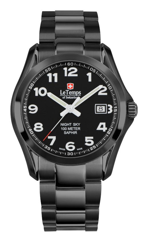 LeTemps SPORT ELEGANCE GENT SAPHIR QUARZ WATCH 100M