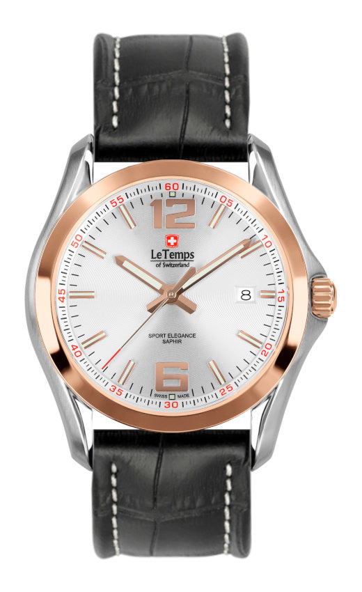 LeTemps SPORT ELEGANCE GENT SAPHIR QUARZ WATCH 100M