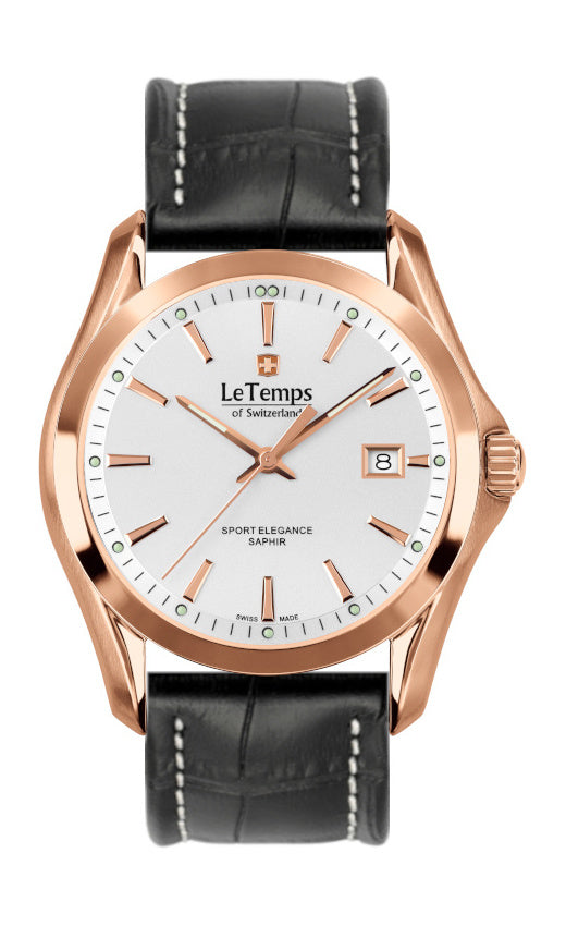 LeTemps SPORT ELEGANCE GENT SAPHIR QUARZ WATCH 100M