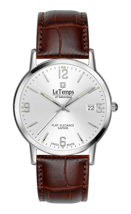 LeTemps FLAT ELEGANCE GENT SAPHIR QUARZ WATCH 30M