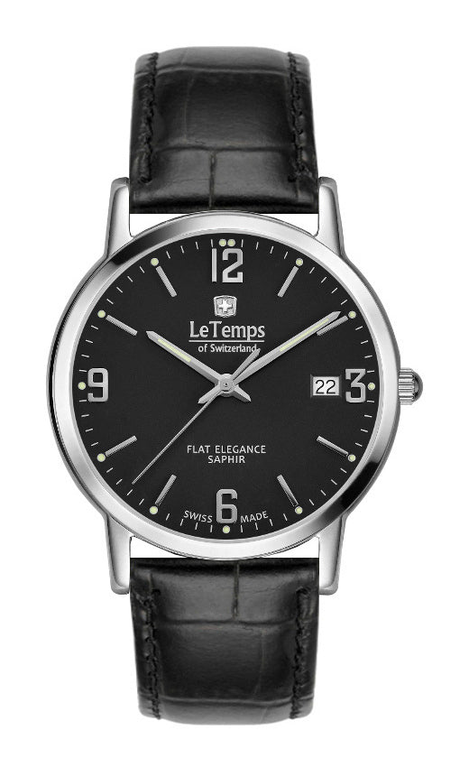 LeTemps FLAT ELEGANCE GENT SAPHIR QUARZ WATCH 30M