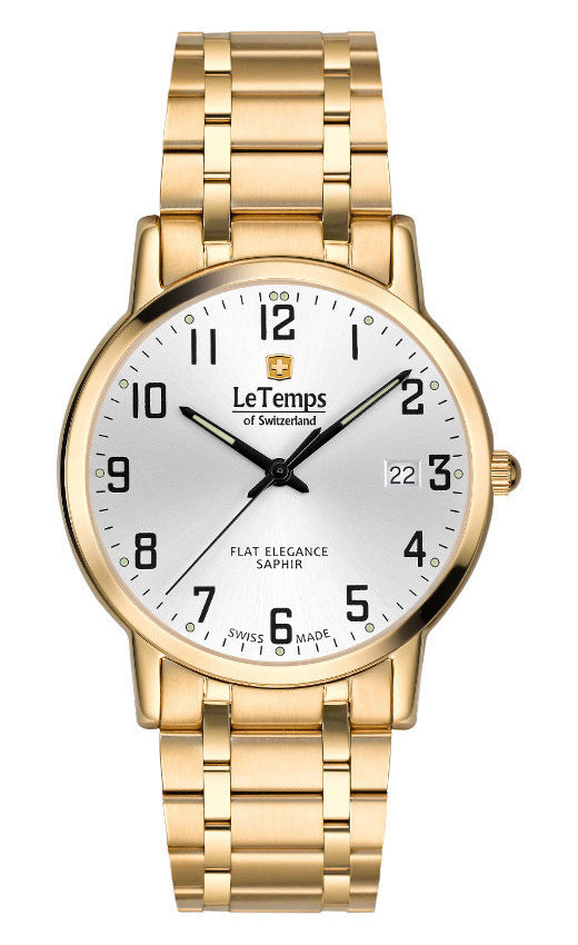 LeTemps FLAT ELEGANCE GENT SAPHIR QUARZ WATCH 30M