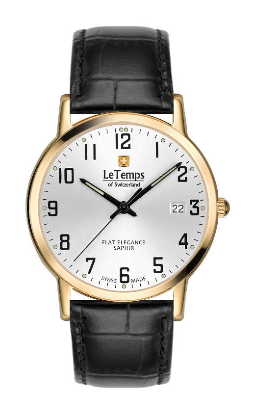 LeTemps FLAT ELEGANCE GENT SAPHIR QUARZ WATCH 30M