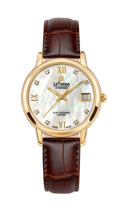LeTemps FLAT ELEGANCE LADY SAPHIR QUARZ WATCH 30M