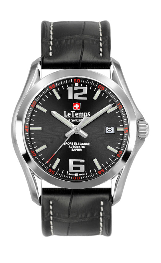 LeTemps SPORT ELEGANCE GENT AUTOMATIC SAPHIR WATCH 100M