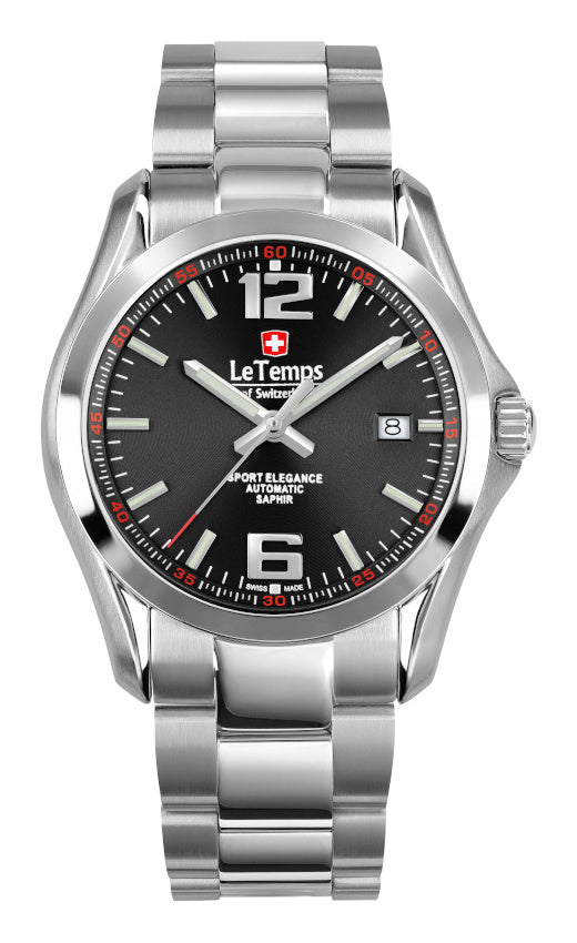 LeTemps SPORT ELEGANCE GENT AUTOMATIC SAPHIR WATCH 100M