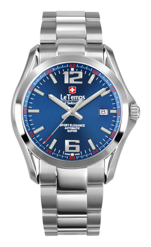 LeTemps SPORT ELEGANCE GENT AUTOMATIC SAPHIR WATCH 100M