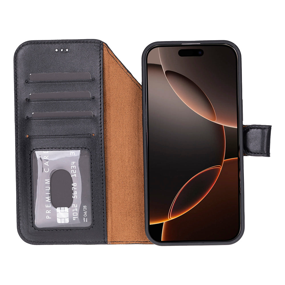 iPhone 17 Pro Max (6.9") Magicportemonnaie Echtleder Geldbörsenhülle