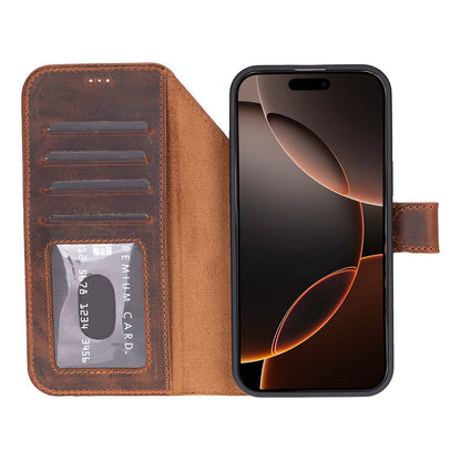 iPhone 17 Pro Max (6.9") Magicportemonnaie Echtleder Geldbörsenhülle