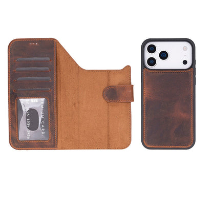 iPhone 17 Pro Max (6.9") Magicportemonnaie Echtleder Geldbörsenhülle