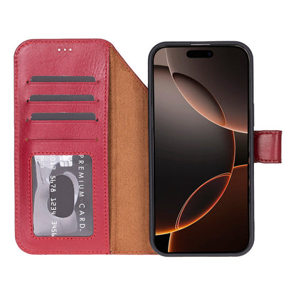 iPhone 17 Pro Max (6.9") Magicportemonnaie Echtleder Geldbörsenhülle