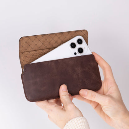 Aslant Belt iPhone 16 Pro Max Leather Case - Phonebazaar