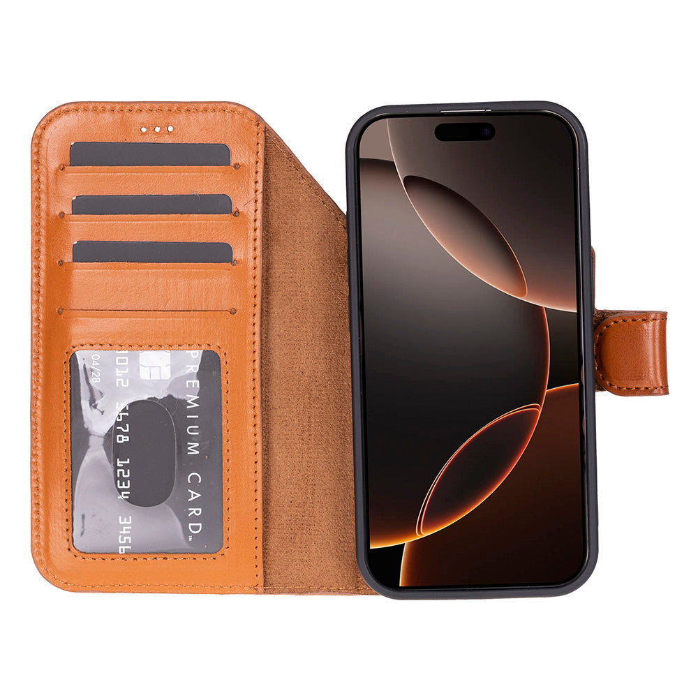 iPhone 17 Pro Max (6.9") Magicportemonnaie Echtleder Geldbörsenhülle