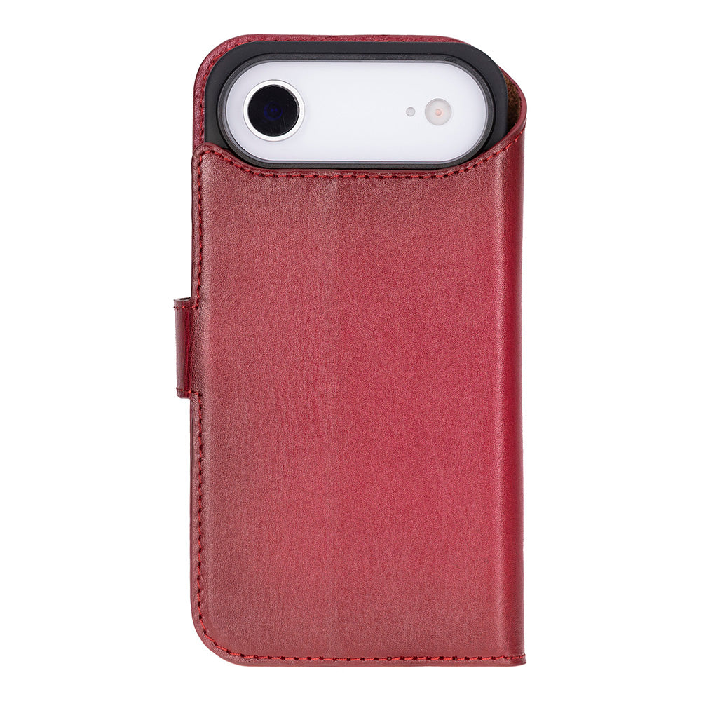 iPhone 17 Air Magicportemonnaie Echtleder Geldbörsenhülle (Rot, Schwarz, Tan, Rosa, Grau, Blau, Braun,)